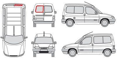 Заднє скло ліве без підігріву Citroen BERLINGO 1996-2008 (XYG) GS 0550 D201 фото