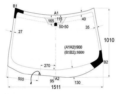 Лобовое стекло CITROEN C-CROSSER 07-12, MITSUBISHI OUTLANDER II 07-12 (XL), PEUGEOT 4007 07-12 GS 4812 D13-P фото